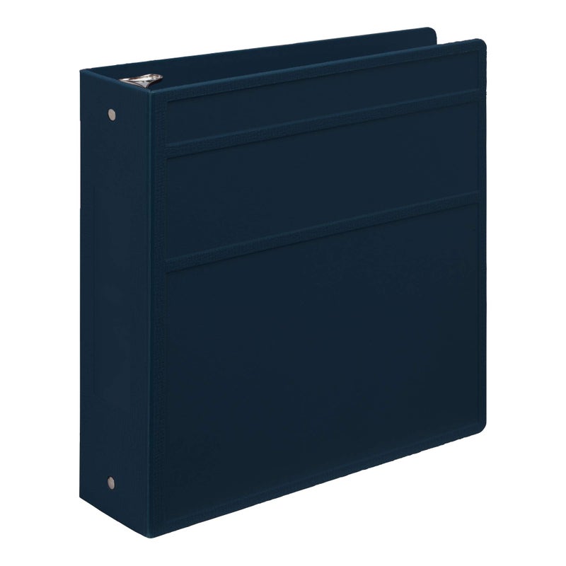 Carstens 3-Inch Heavy Duty 3-Ring Binder - Side Opening, Navy Blue, Durable Plastic, Precision No-Gap Rings, Waterproof Cover, No Pockets, Holds 400 US Letter Sheets, BPA-Free, Made in USA (1749-3R) - Image 1